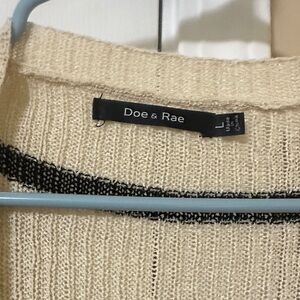 Doe & Rae Cream and Black Women's Sweater